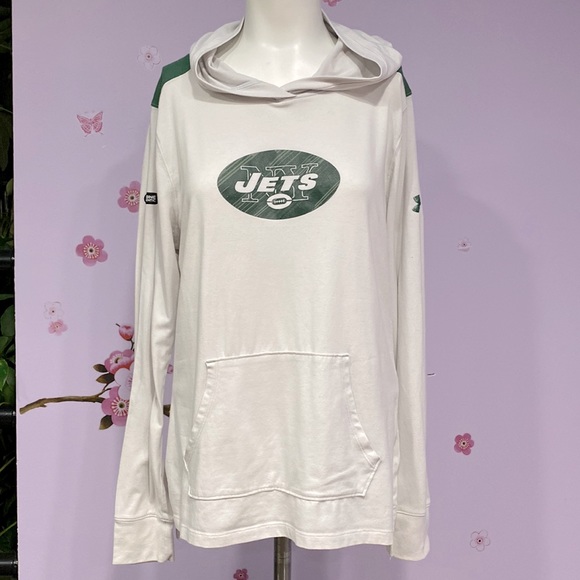 NFL NY Jets Combine Authentic Under Armour Hooded Off White Top Women's Size M ! - Picture 1 of 12